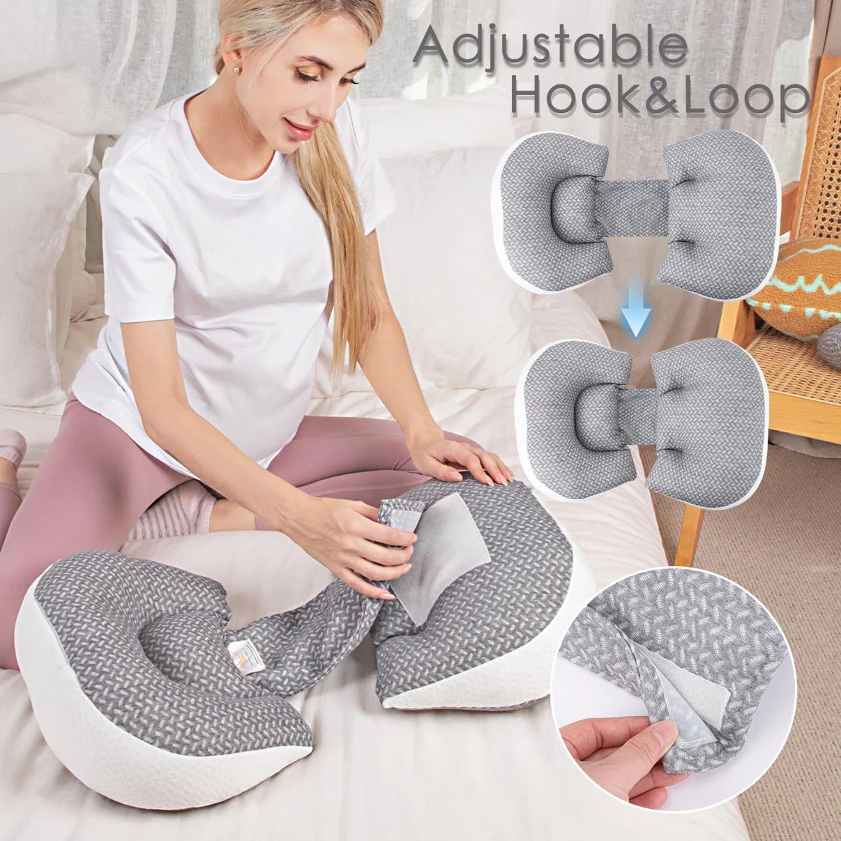 Maternity Pregnancy Pillow with Adjustable Hook & Loop - photo 2