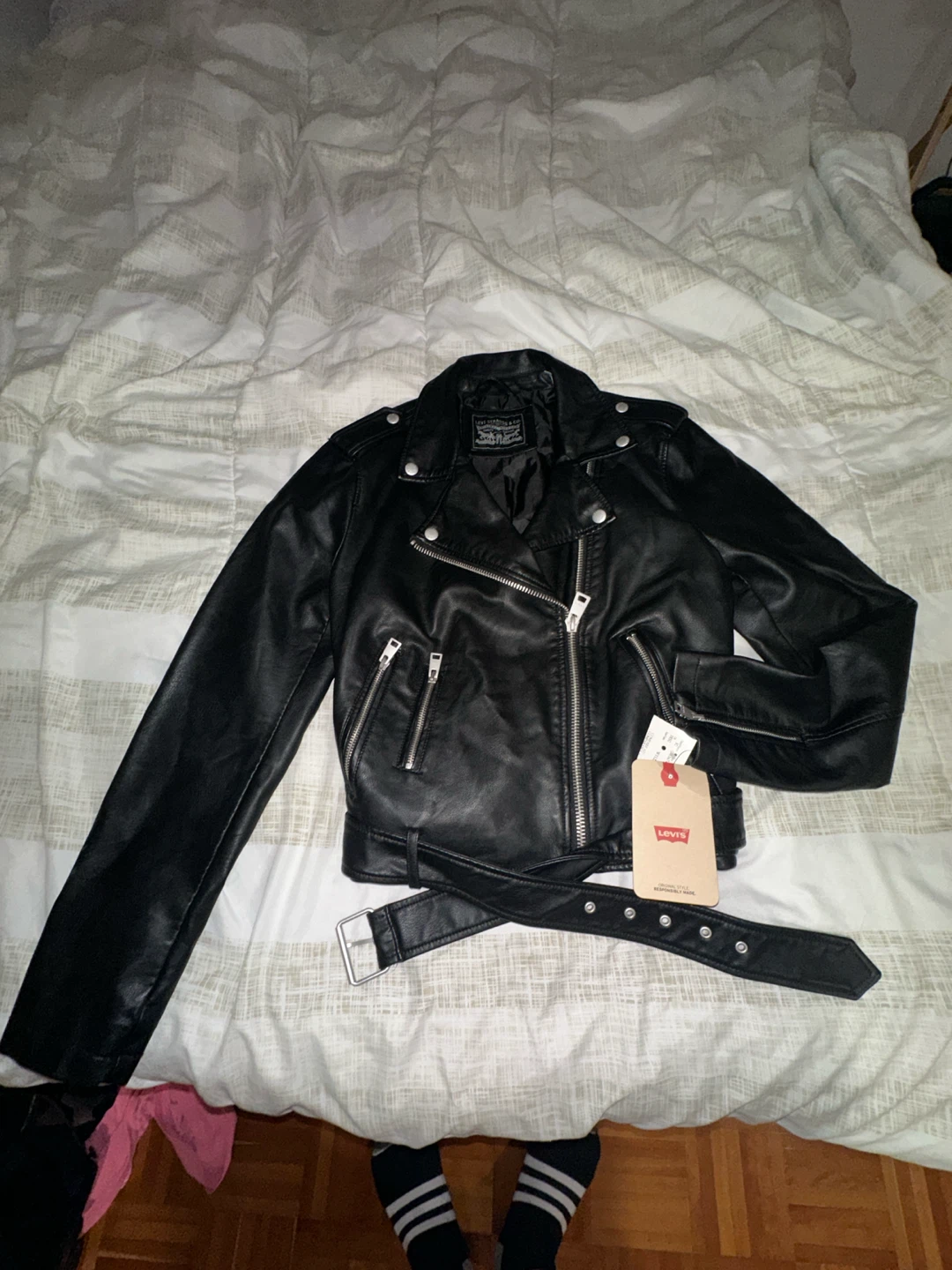 Levi Strauss & Co. Black Faux Leather Moto Jacket