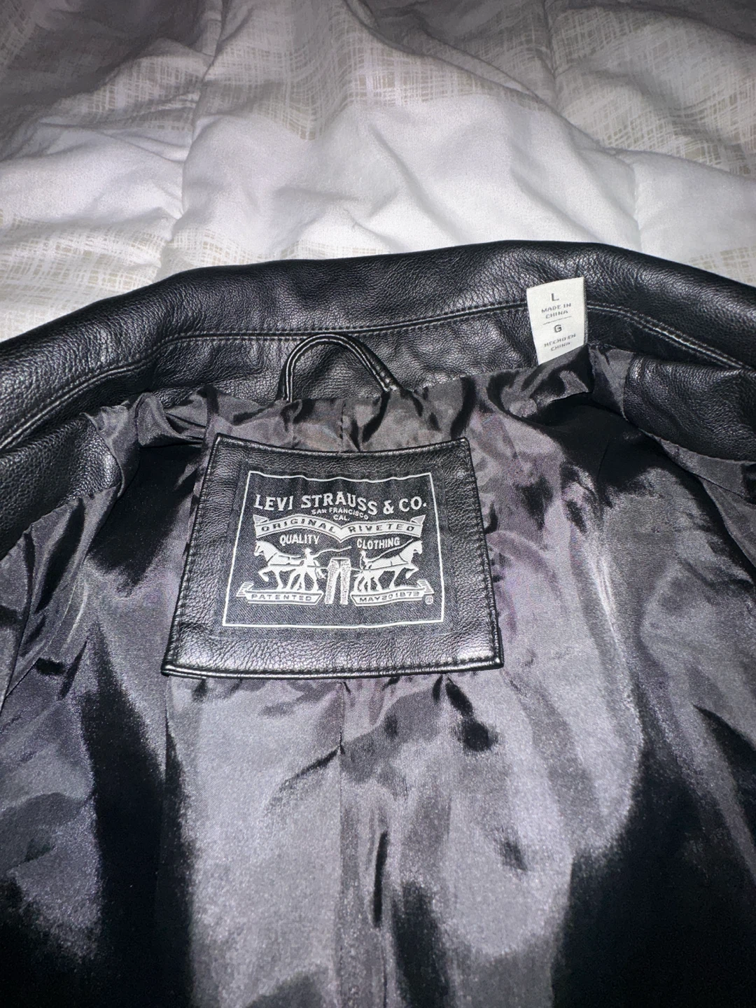Levi Strauss & Co. Black Faux Leather Moto Jacket - photo 3