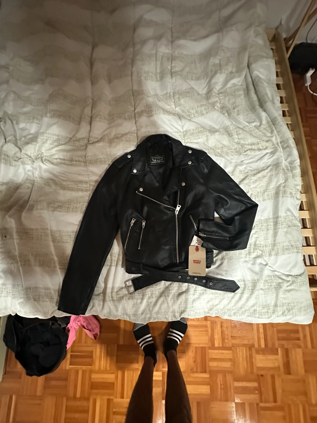 Levi Strauss & Co. Black Faux Leather Moto Jacket - photo 4