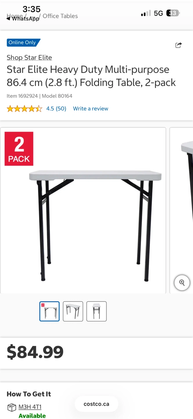 Star Elite Heavy Duty Multi-purpose Folding Table, 2-pack - photo 5