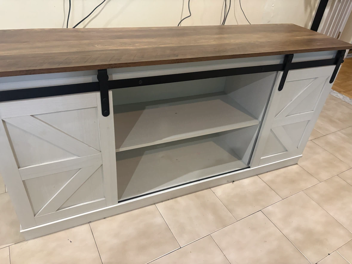 Farmhouse Sliding Barn Door TV Stand