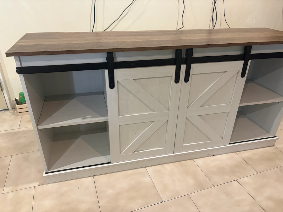 Farmhouse Sliding Barn Door TV Stand - photo 3