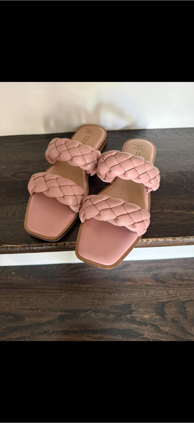 Pink Braided Slide Sandals-size 8- Reduced again!