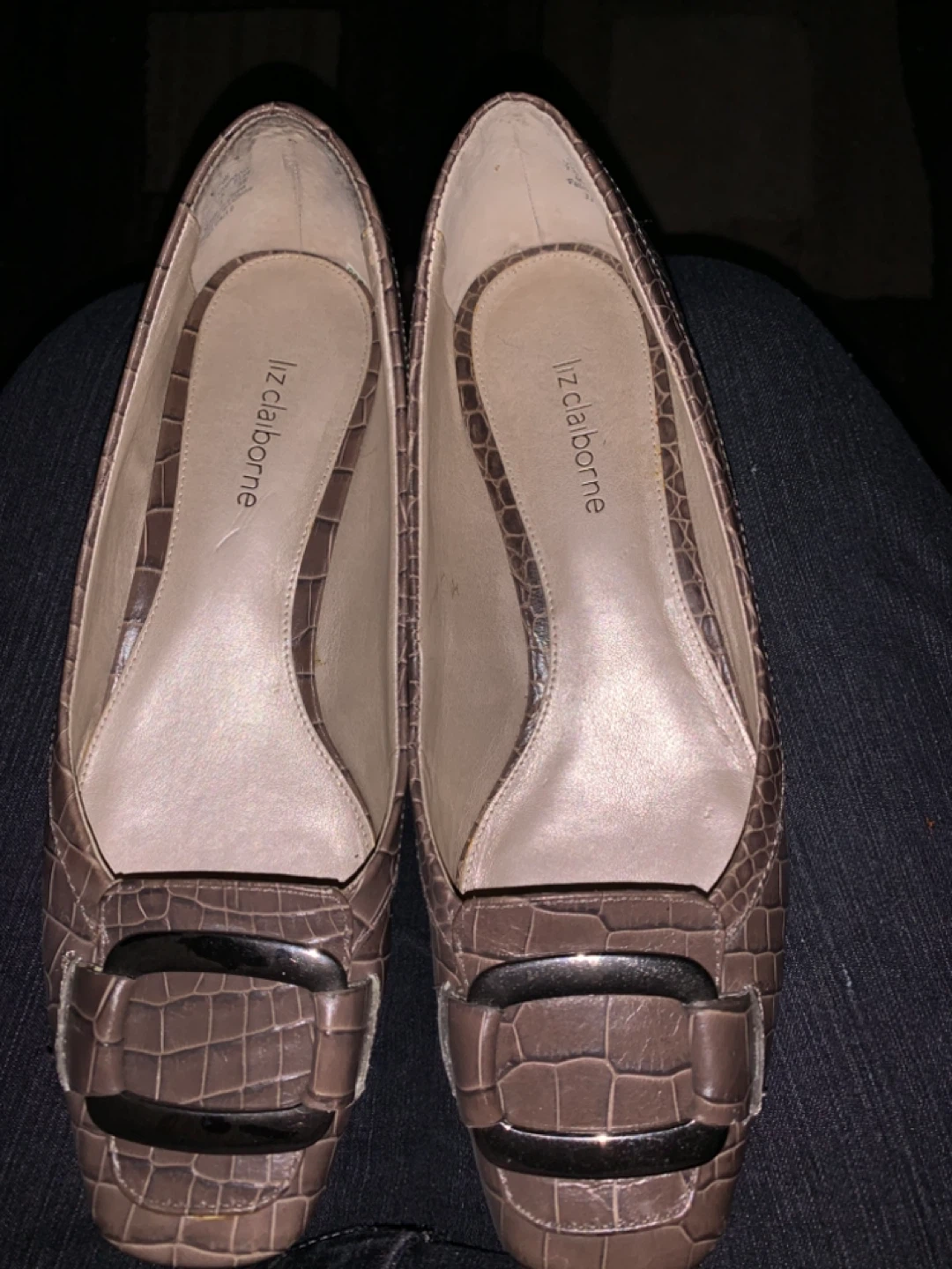 Liz Claiborne Brown Croc-Embossed Loafers - photo 2