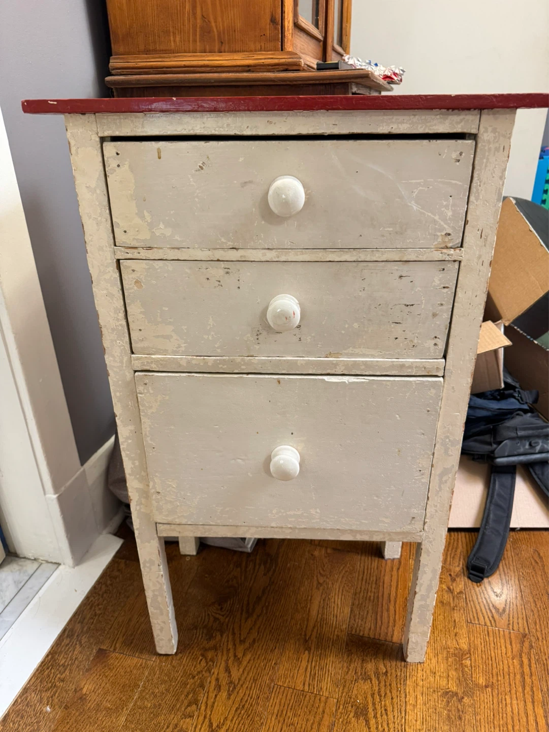 Antique side table with drawers