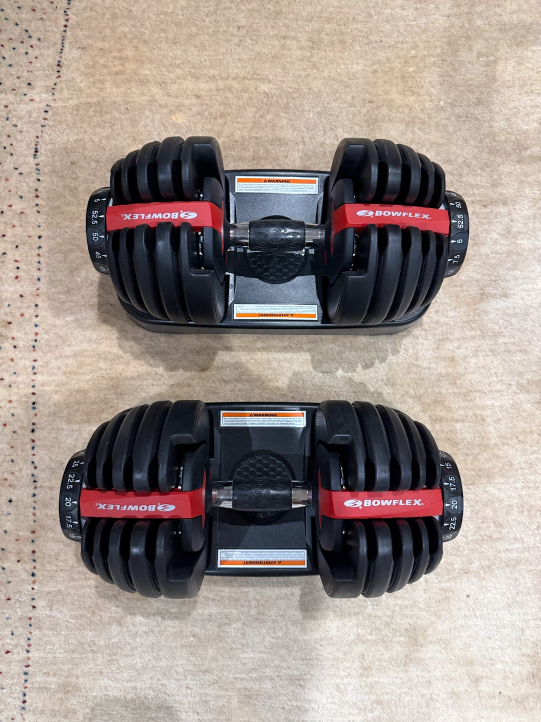 Bowflex SelectTech Adjustable Dumbbells 5-52.5LBS each (Pair)