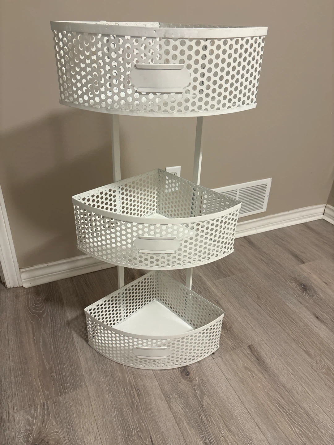 White 3-Tier Corner Shelf Unit