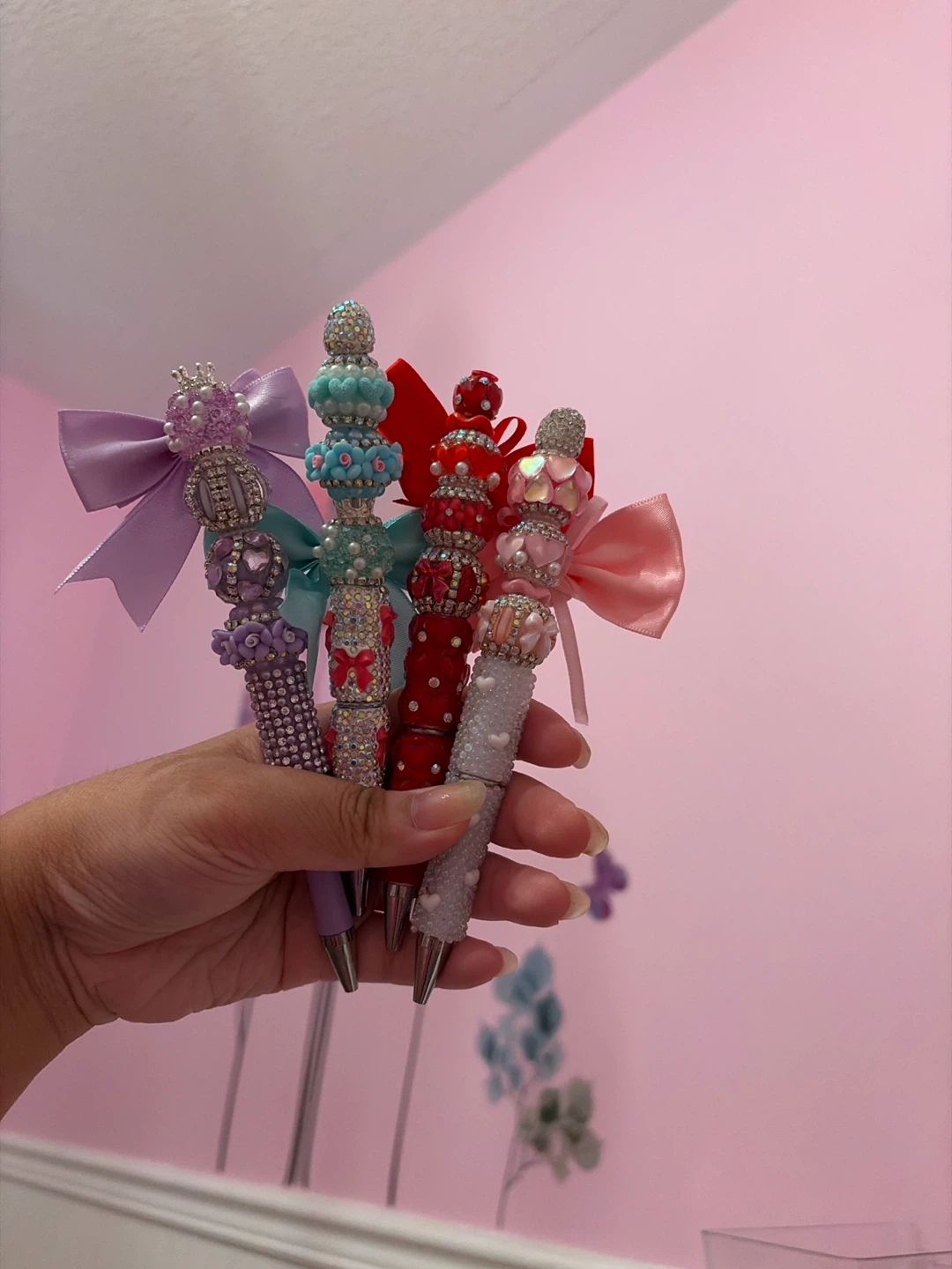 Four Decorative Bling Pens with Bows - photo 2