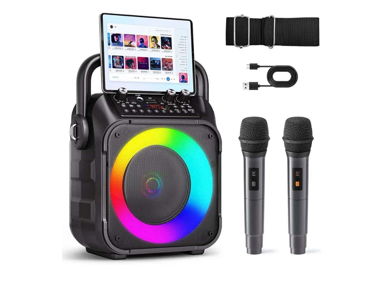 Portable Karaoke Machine with 2 Microphones