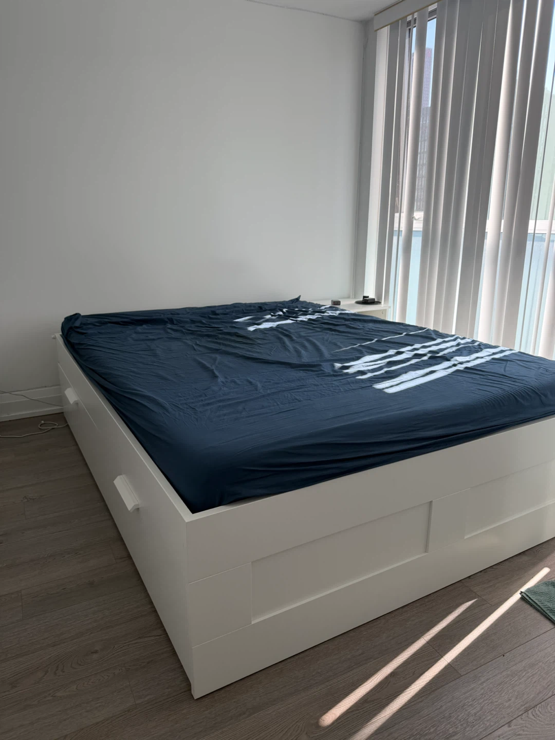 White Storage Bed Frame QUEEN