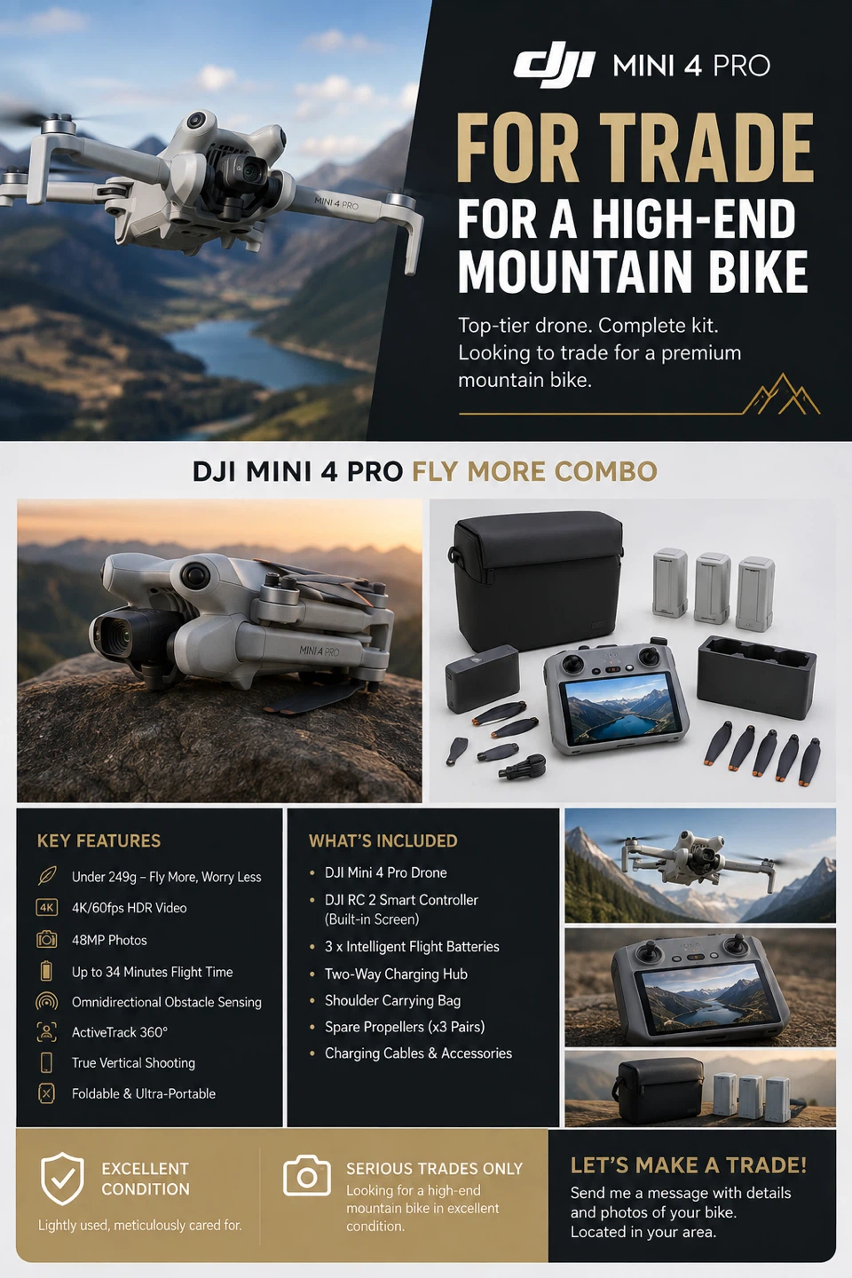 DJI Mini 4 Pro Fly More Combo Drone