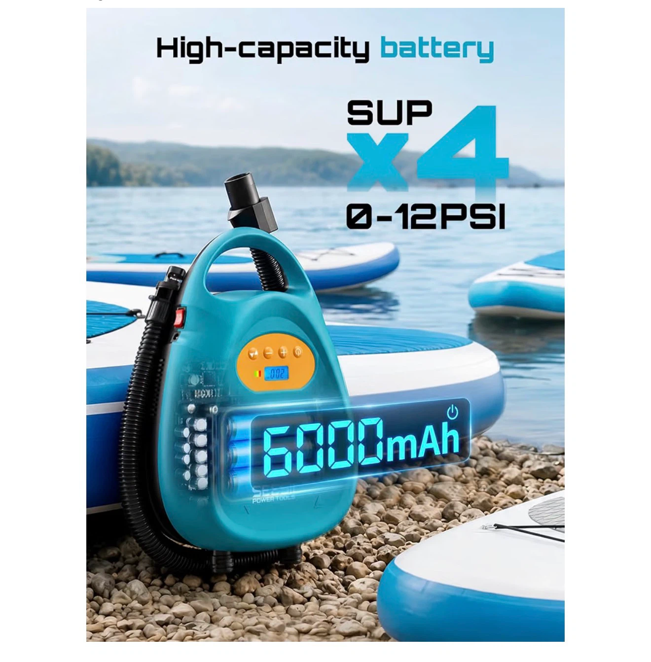 SEESII Portable Electric Air Pump for SUPs & Inflatables - photo 5