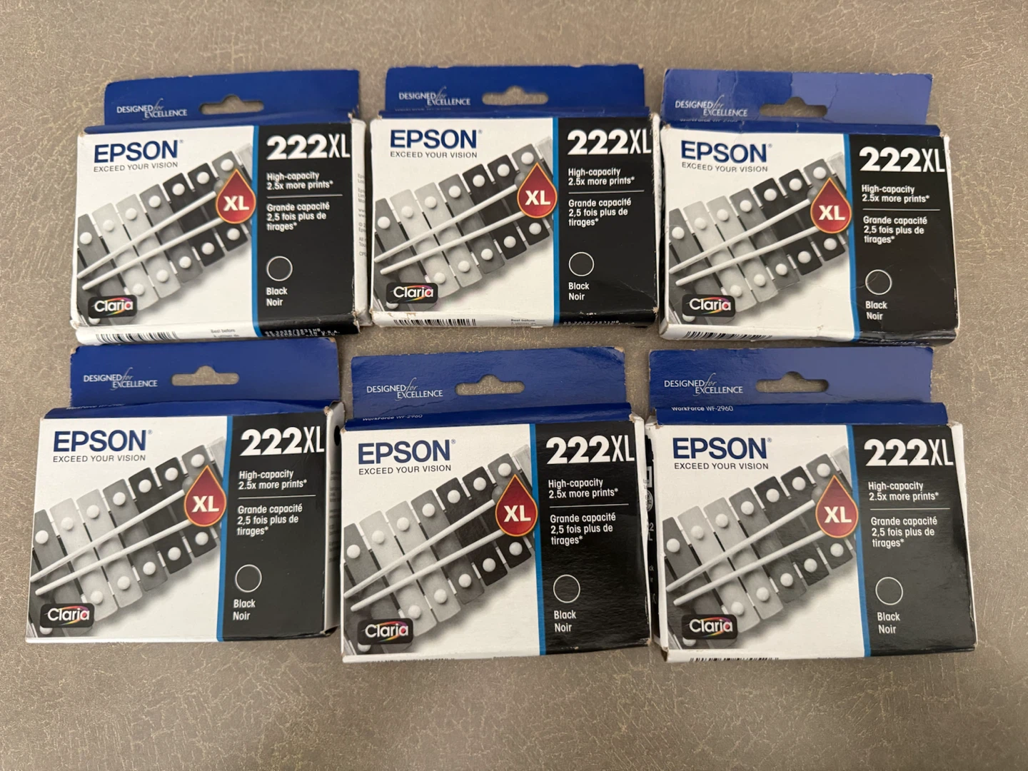 Epson 222XL Black High-Capacity Ink Cartridges (5 Pack)