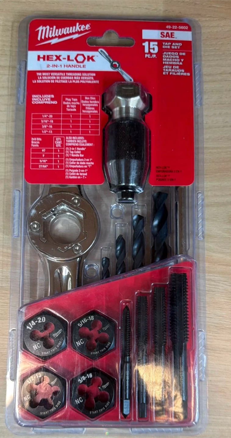 Milwaukee 15-Piece Hex-Lok SAE Tap and Die Set