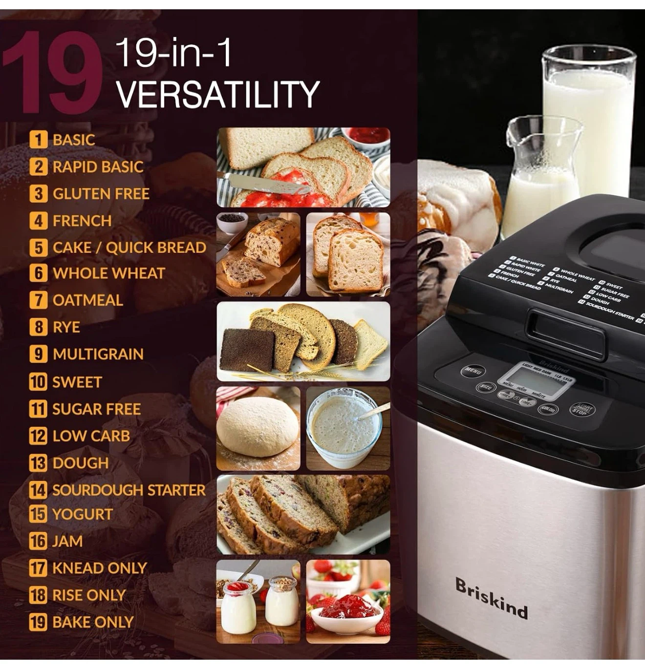 Briskind 19-in-1 Bread Maker - photo 5