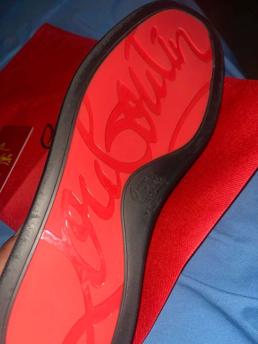 Christian Louboutin Black Suede Spiked Sneakers - photo 3