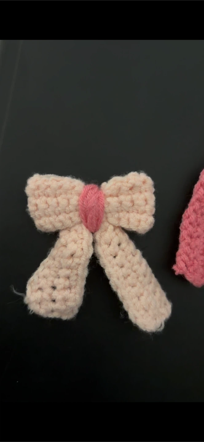 Crocheted Pink Bow Charm - photo 2