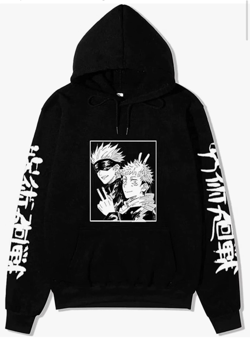 Black Anime Graphic Hoodie