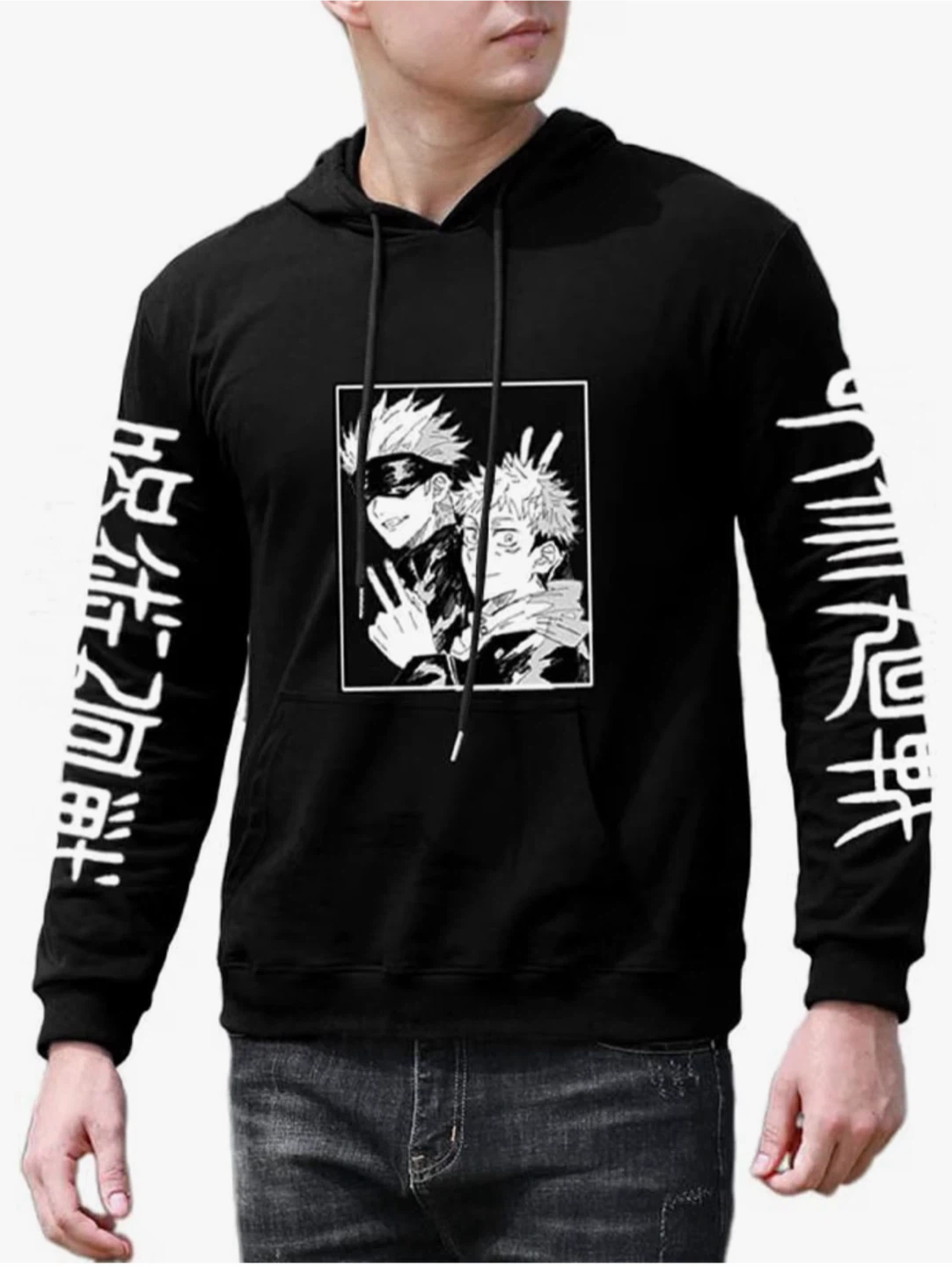 Black Anime Graphic Hoodie - photo 2