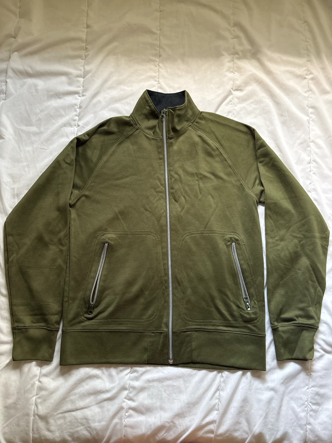 Green Turtleneck Zip Jacket
