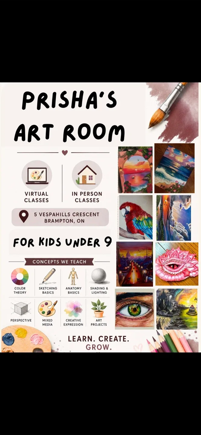 Prisha's Art Room Classes for Kids Under 9