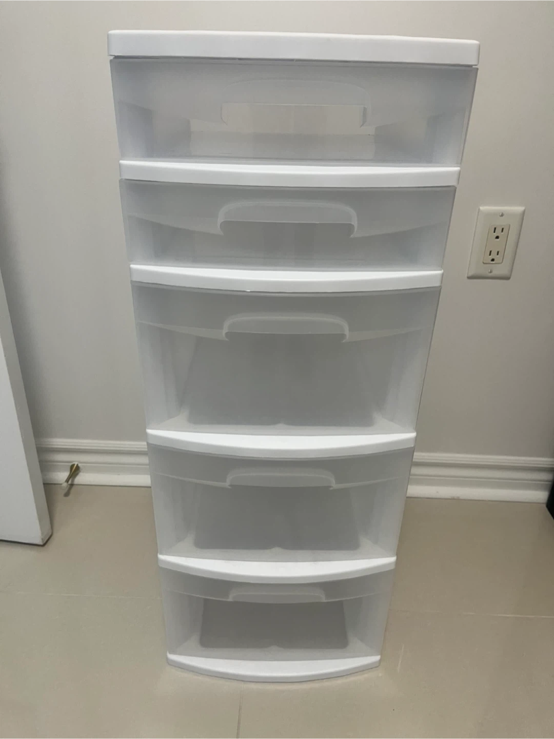 White 5-Drawer Plastic Storage Unit