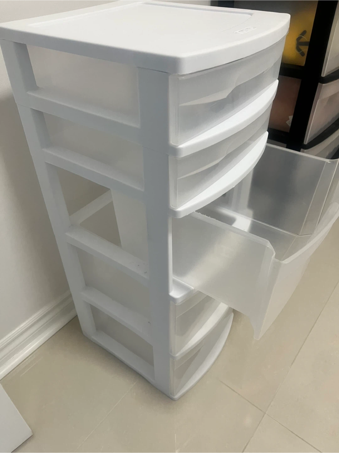 White 5-Drawer Plastic Storage Unit - photo 2