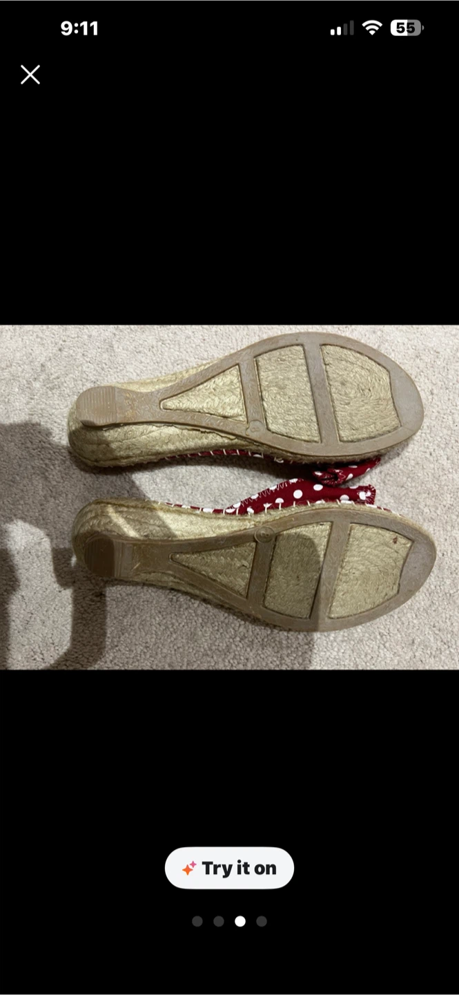 Greenwich Village Red Polka Dot Espadrille Wedges - photo 2