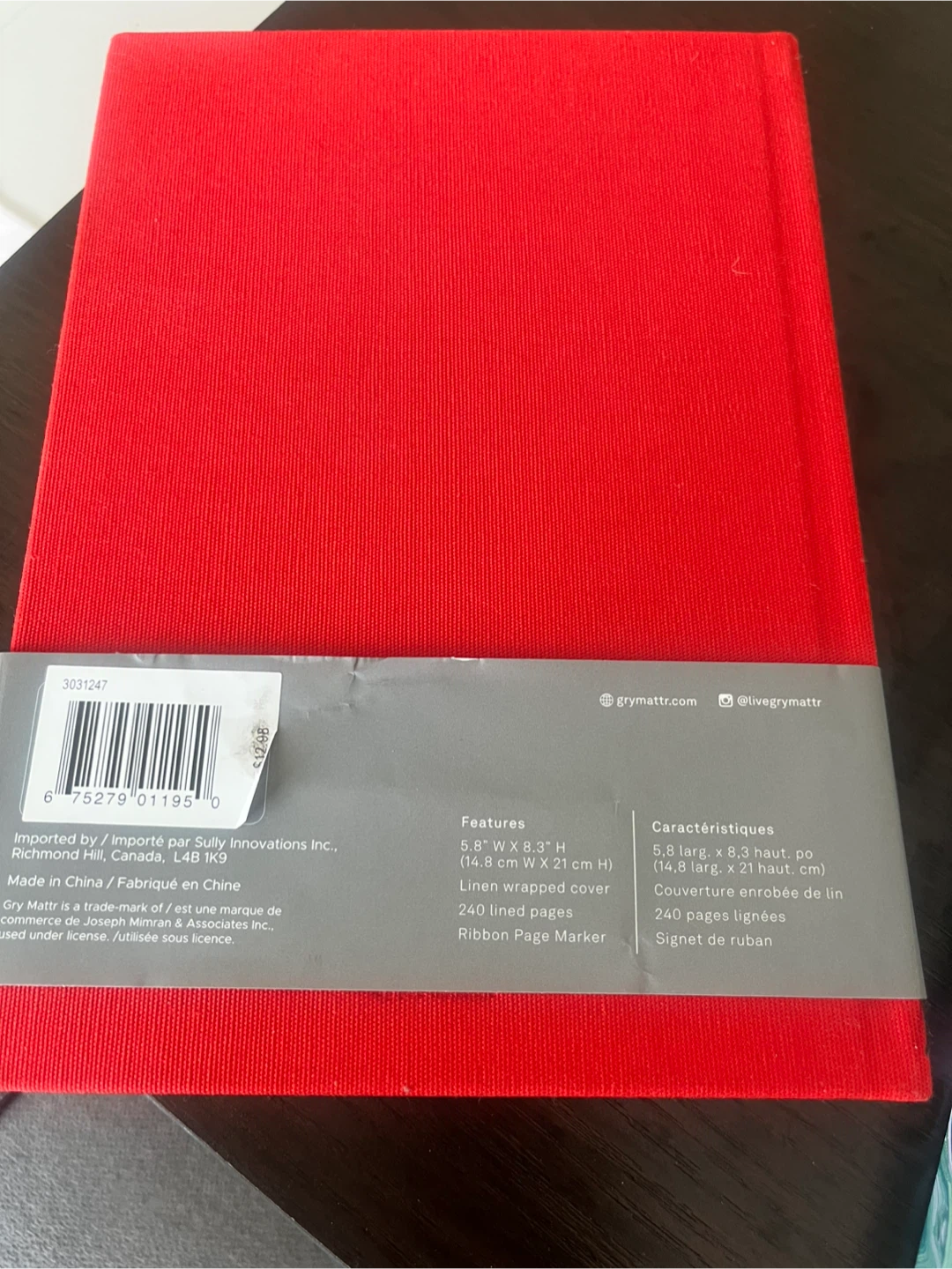 Gry Mattr Linen Notebook - Red - photo 2