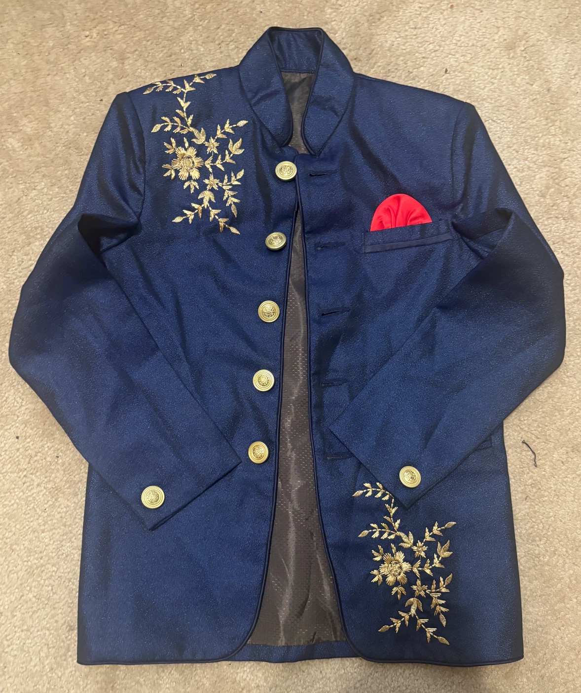 Blue Embroidered Jodhpuri suit for boys (size 7)