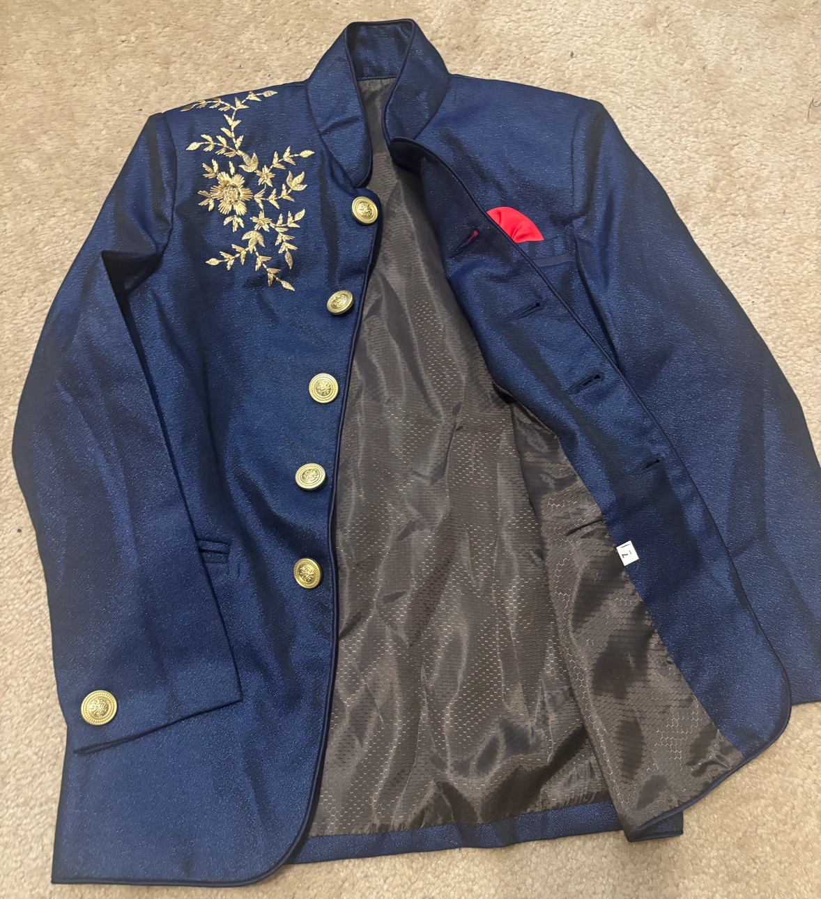 Blue Embroidered Jodhpuri suit for boys (size 7) - photo 2