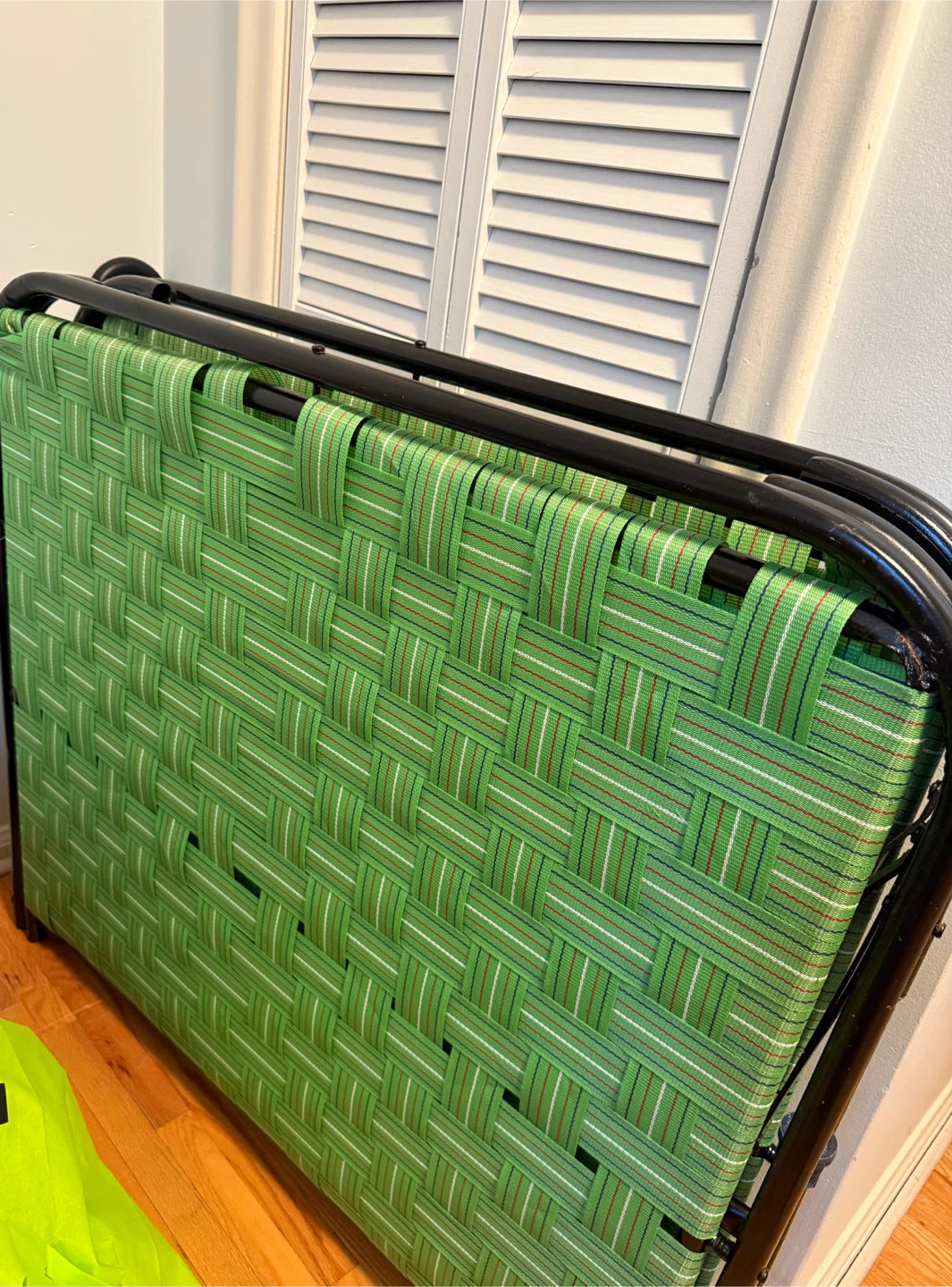 Green Woven Folding Cot