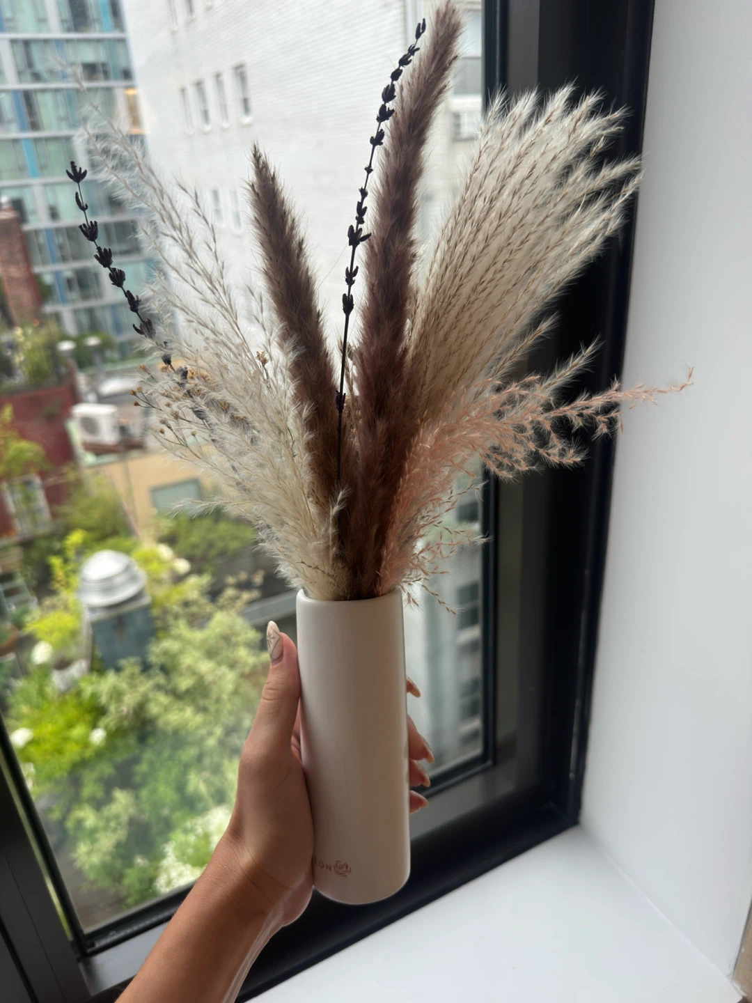 Dried Flower Arrangement in White Vase - photo 3