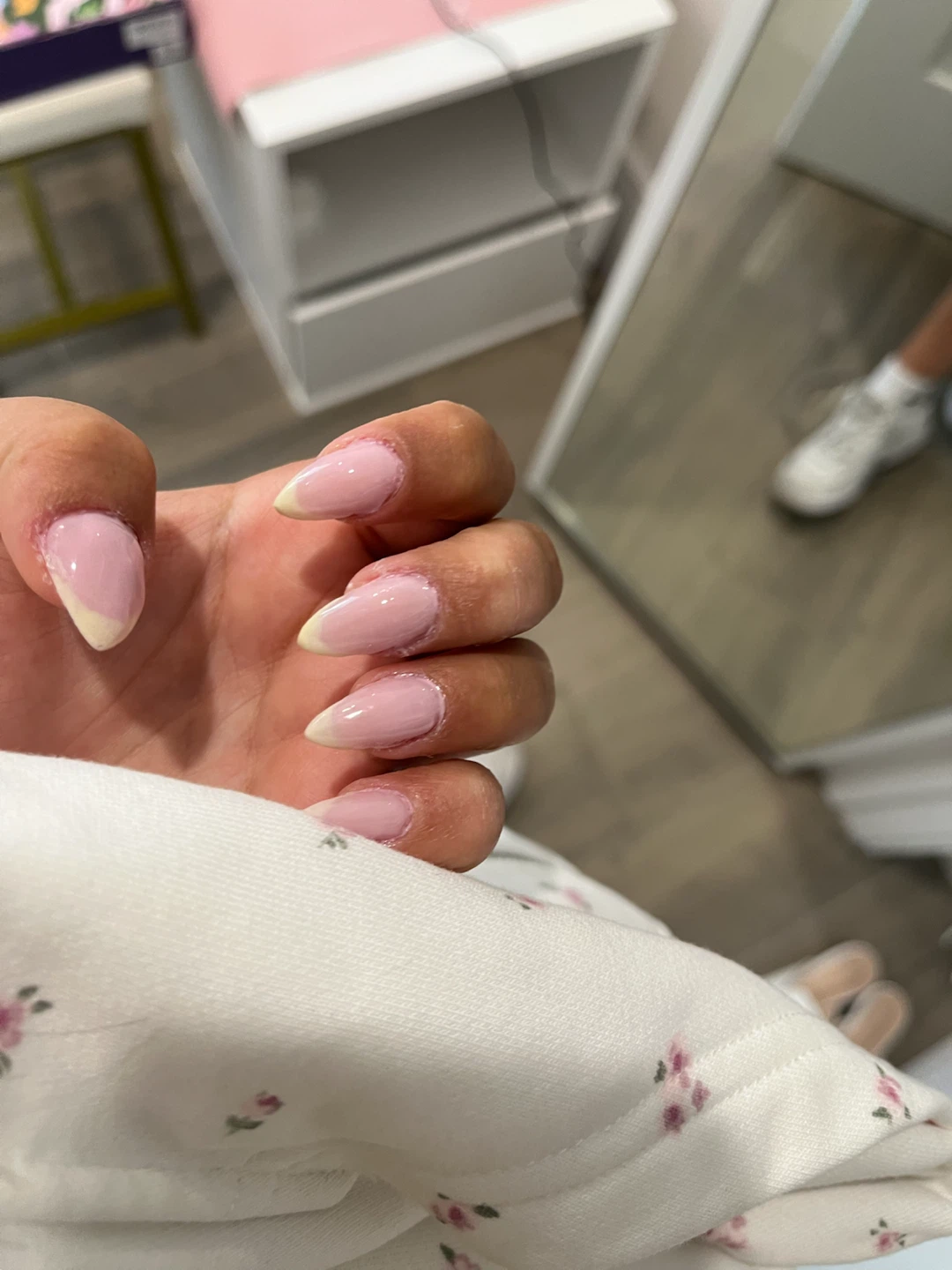 French Tip Almond Shape Nails