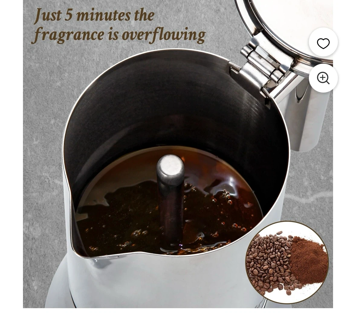 LAOION Stovetop Espresso Maker - 6Cup 10 oz Moka Pot - photo 5
