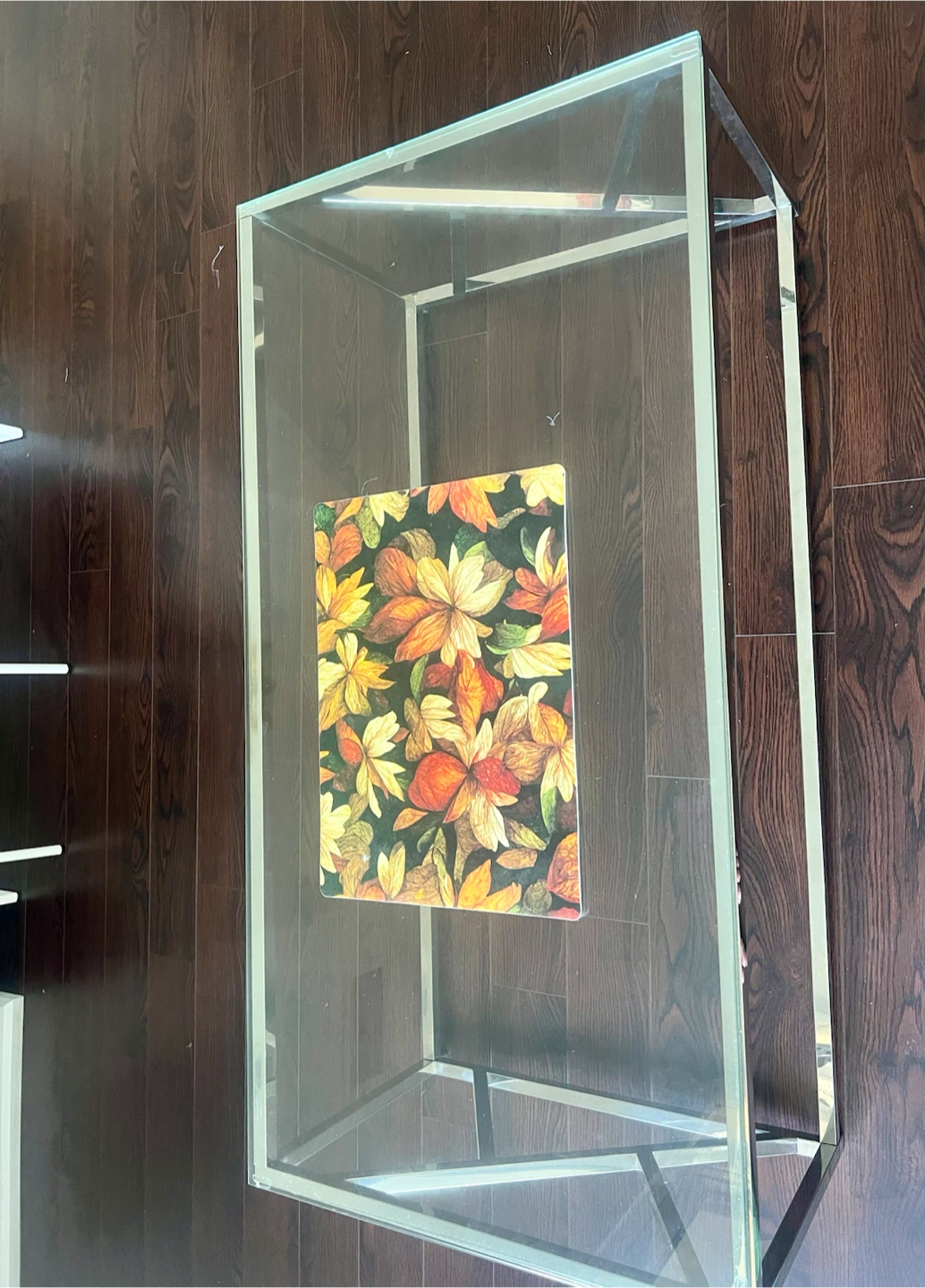 Glass Top Coffee Table with Metal Frame