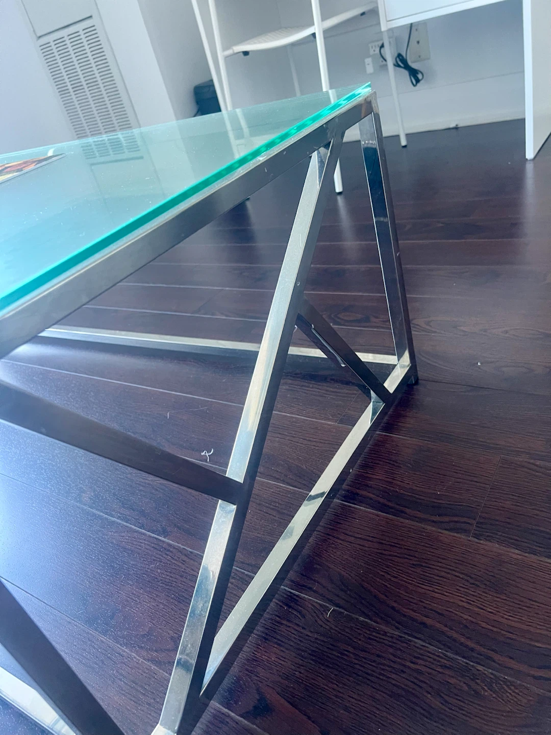 Glass Top Coffee Table with Metal Frame - photo 2