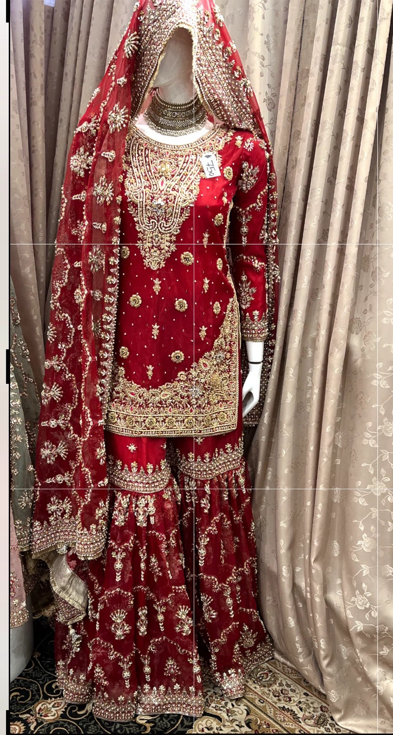 Sharara suit with handwork of Zardosi, stones and beads