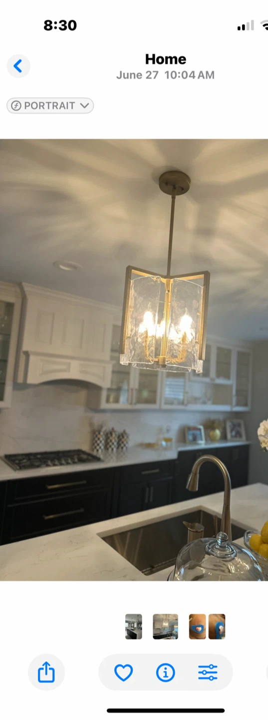 Modern Gold Chandelier with Textured Glass Shade