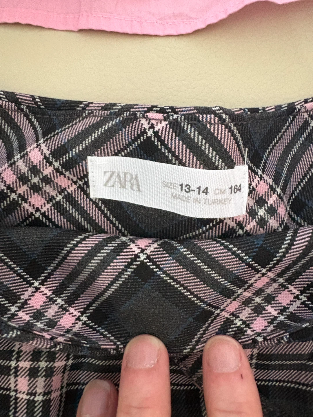 ZARA Pink Sweater Shirt and Plaid Skirt Set - Size 11-12/13-14 - photo 3