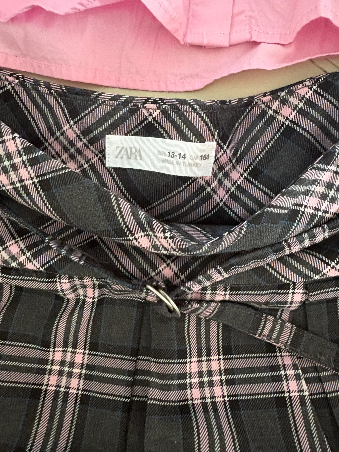 ZARA Pink Sweater Shirt and Plaid Skirt Set - Size 11-12/13-14 - photo 4