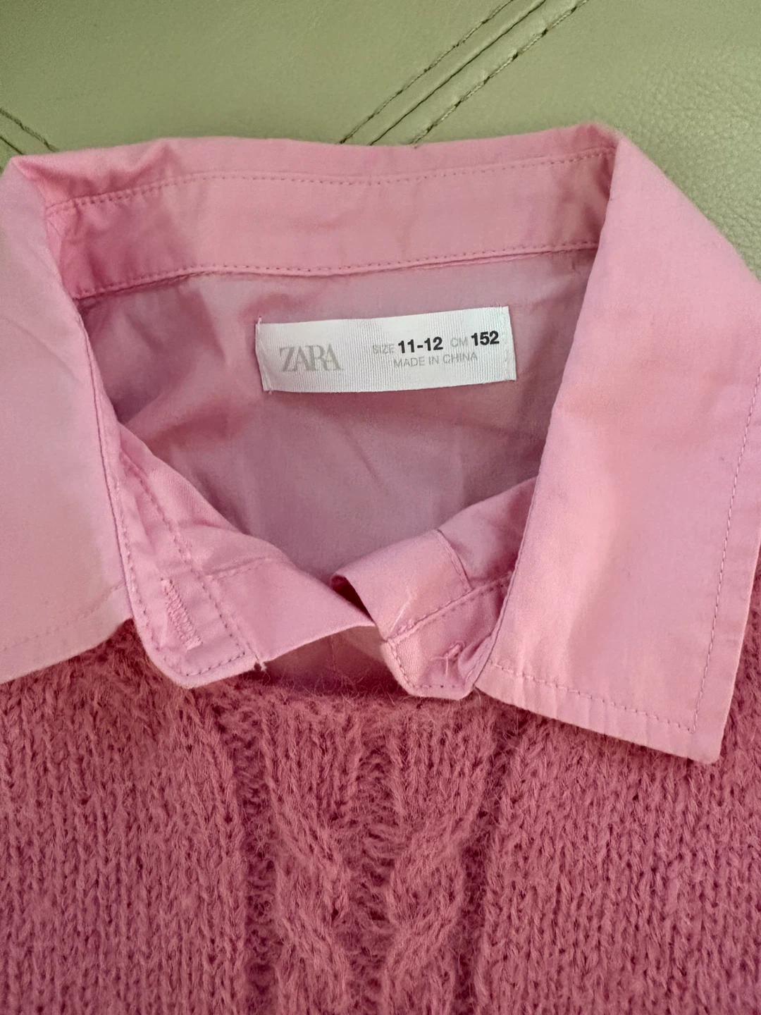 ZARA Pink Sweater Shirt and Plaid Skirt Set - Size 11-12/13-14 - photo 5