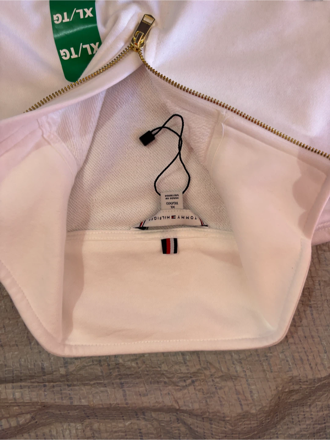 NWOT ladies Tommy Hilfiger White Quarter Zip Sweatshirt XL/TG - photo 2
