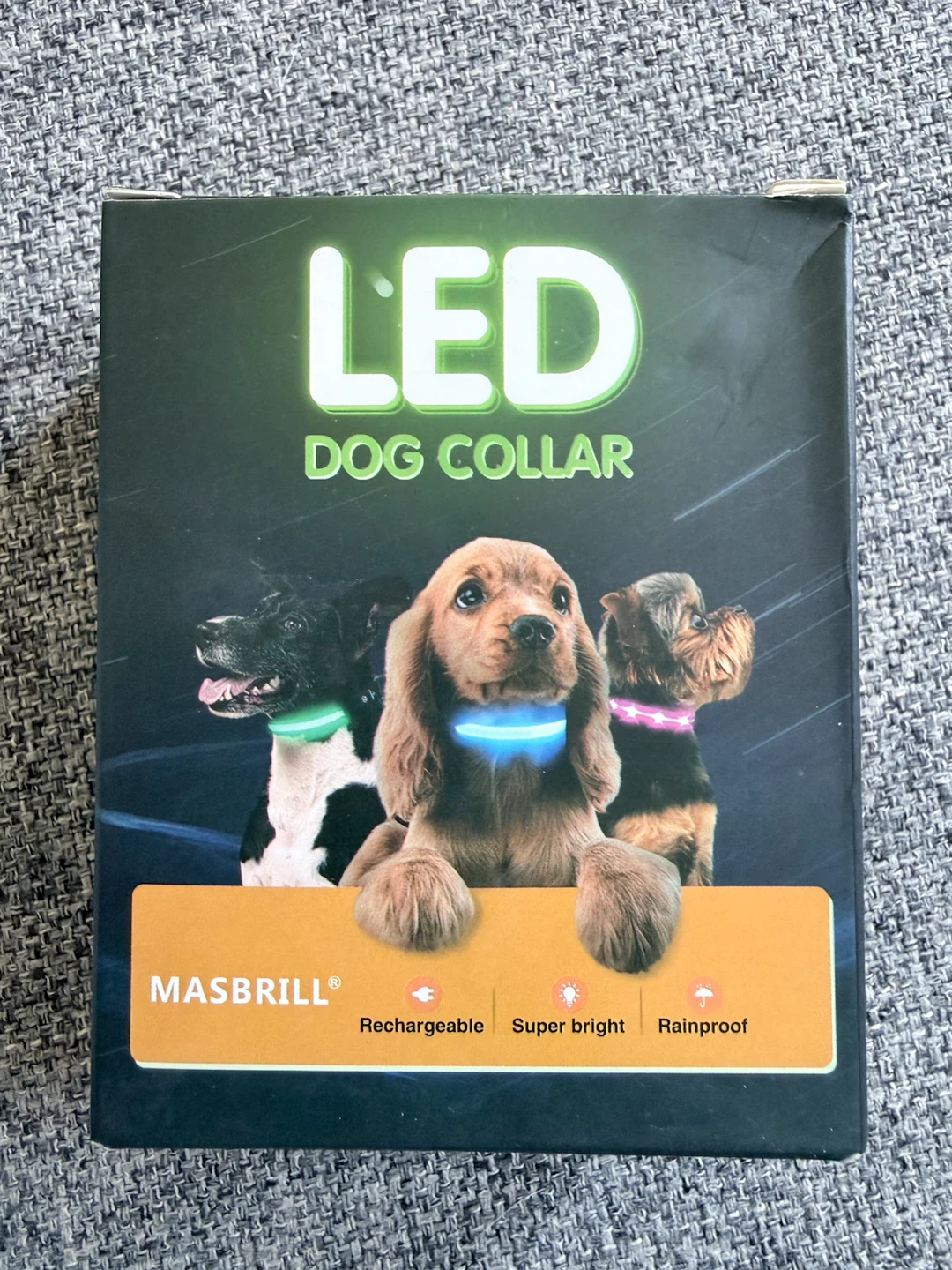 MASBRILL LED Dog Collar - Green, Size L