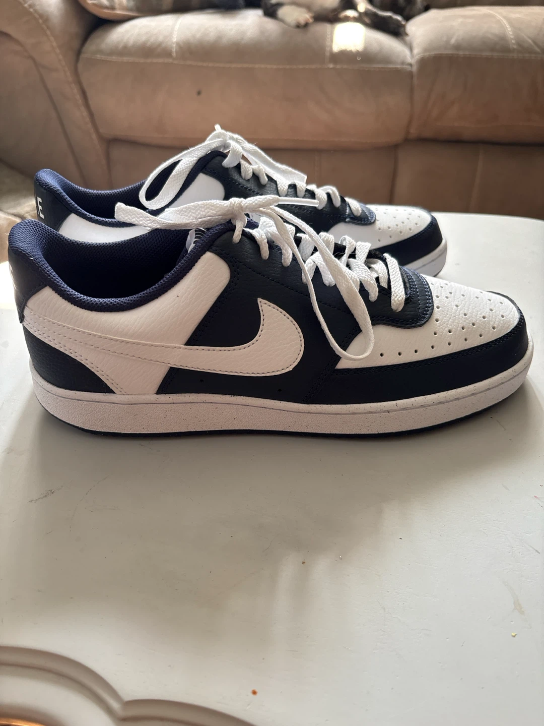 Nike Court Vision Low Midnight Navy White Men's Shoes - photo 3