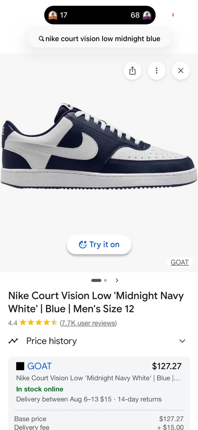 Nike Court Vision Low Midnight Navy White Men's Shoes - photo 5