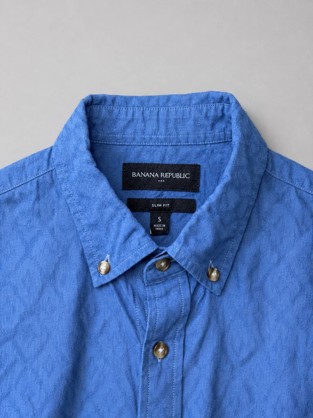 Banana Republic Blue Slim Fit Short Sleeve Button-Up Shirt - photo 2