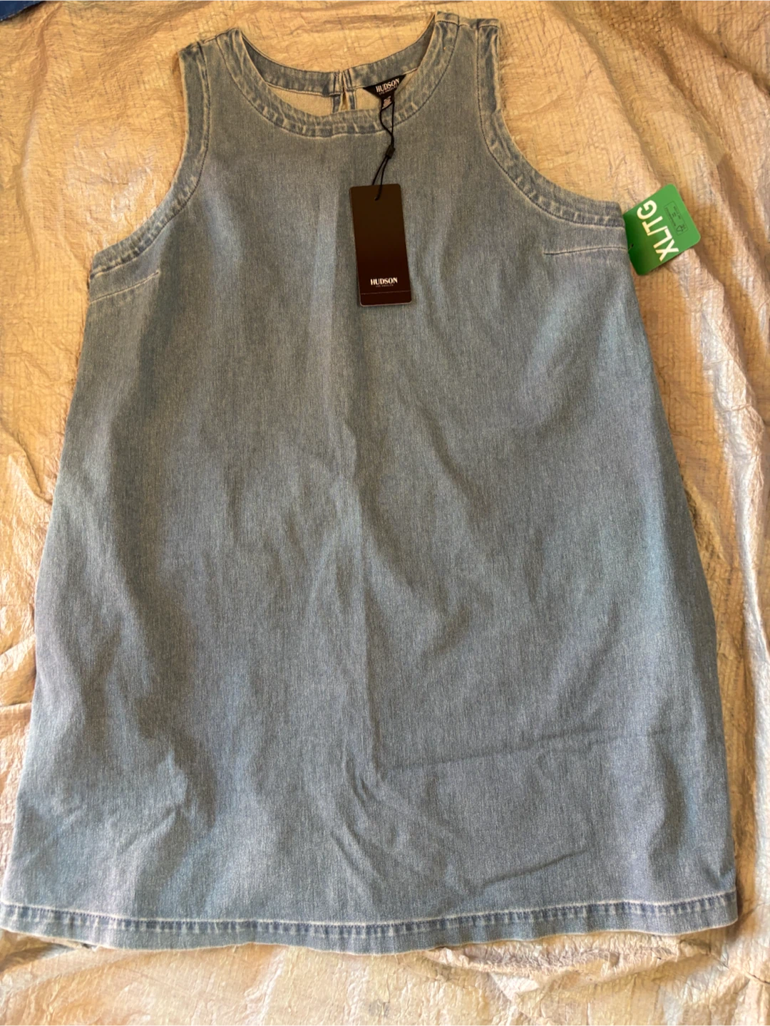 HUDSON LOS ANGELES Soft Knit Denim Shift Dress XL/TG