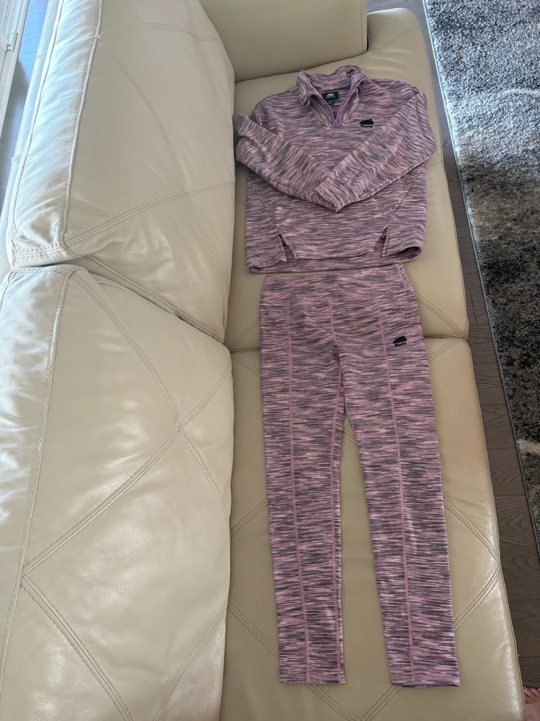 Roots Kids Girls 1/4 Zip Pullover & Leggings Set